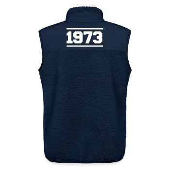 1973 Cadeau rétro 1973 - Veste sans manches sherpa unisexe Stanley/Stella - marine - Dos - AI Model Male 178 light (178cm)