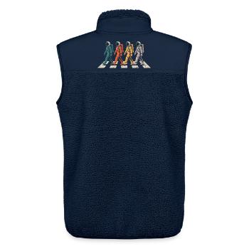 Raumfahrt T-Shirt mit Astronauten Parade - Unisex Sherpaweste von Stanley/Stella - Navy - Hinten - AI Model Male 178 light (178cm)