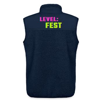 Level Fest Shirt – Frühlingsfest Gaming Style Fest - Unisex Sherpaweste von Stanley/Stella - Navy - Hinten - AI Model Male 178 light (178cm)