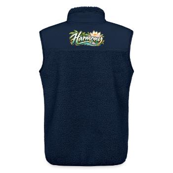 Harmony: Lotusfluss Zen-Muster - Unisex Sherpaweste von Stanley/Stella - Navy - Hinten - AI Model Male 178 light (178cm)