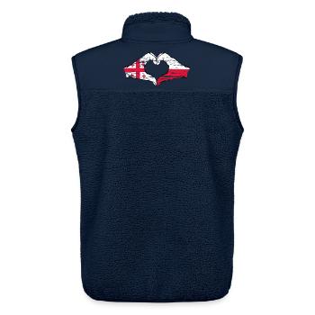 Georgien Polen Flagge Hände Herzform used - Unisex Sherpaweste von Stanley/Stella - Navy - Hinten - AI Model Male 178 light (178cm)
