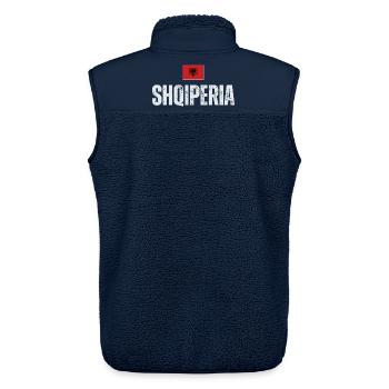 Made in Albania, Albanien Flagge - Unisex Sherpaweste von Stanley/Stella - Navy - Hinten - AI Model Male 178 light (178cm)
