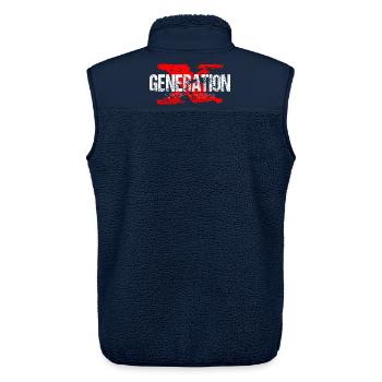 Generation X 1965 1980 Retro - Unisex Sherpaweste von Stanley/Stella - Navy - Hinten - AI Model Male 178 light (178cm)