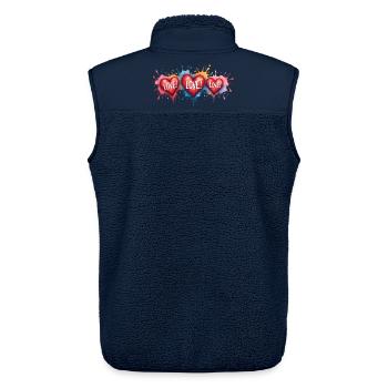 Liebestext Herzenform-Gemälde Druck - Unisex Sherpaweste von Stanley/Stella - Navy - Hinten - AI Model Male 178 light (178cm)
