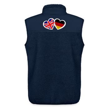 England und Deutschland Liebe - Unisex Sherpaweste von Stanley/Stella - Navy - Hinten - AI Model Male 178 light (178cm)