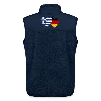 Griechenland Deutschland Flagge used Herz - Unisex Sherpaweste von Stanley/Stella - Navy - Hinten - AI Model Male 178 light (178cm)