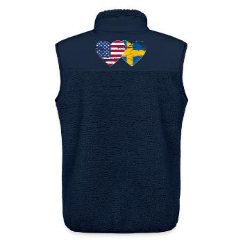 USA Schweden Flagge Herz used - Unisex Sherpaweste von Stanley/Stella - Navy - Hinten - AI Model Male 178 light (178cm)
