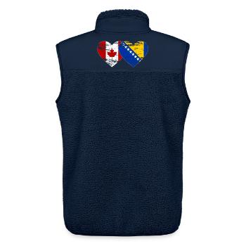 Kanada Bosnien Flagge Herz used - Unisex Sherpaweste von Stanley/Stella - Navy - Hinten - AI Model Male 178 light (178cm)
