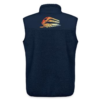 Railway Retro Style - Unisex Sherpa Gilet by Stanley/Stella - navy - Back - AI Model Male 178 light (178cm)