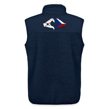 Südkorea Tschechien Flagge Hände Herzform used - Unisex Sherpaweste von Stanley/Stella - Navy - Hinten - AI Model Male 178 light (178cm)
