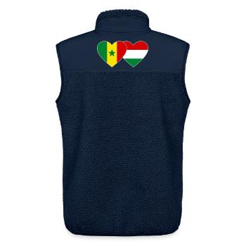 Senegal Hungary Flag Hands Heart Shape - Unisex Sherpa Gilet by Stanley/Stella - navy - Back - AI Model Male 178 light (178cm)