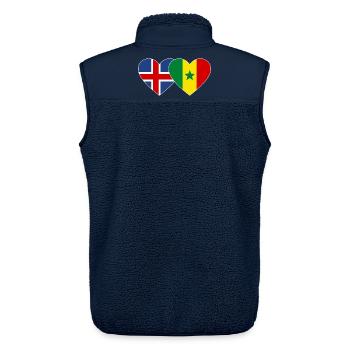Iceland Senegal Flag Hands Heart Shape - Unisex Sherpa Gilet by Stanley/Stella - navy - Back - AI Model Male 178 light (178cm)
