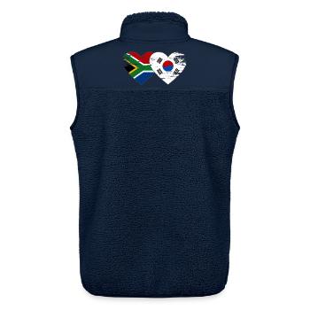 South Africa South Korea Flag Heart - Unisex Sherpa Gilet by Stanley/Stella - navy - Back - AI Model Male 178 light (178cm)