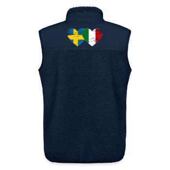 Schweden Italien Flagge Herz used - Unisex Sherpaweste von Stanley/Stella - Navy - Hinten - AI Model Male 178 light (178cm)