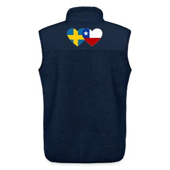 Sweden Chile Flag Heart - Unisex Sherpa Gilet by Stanley/Stella - navy - Back - AI Model Male 178 light (178cm)