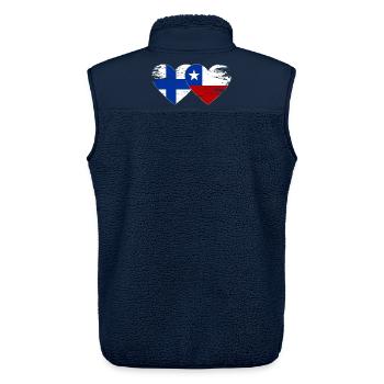 Finnland Chile Flagge Herz - Unisex Sherpaweste von Stanley/Stella - Navy - Hinten - AI Model Male 178 light (178cm)