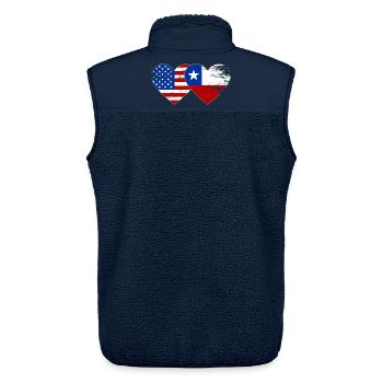 USA Chile Flagge Herz - Unisex Sherpaweste von Stanley/Stella - Navy - Hinten - AI Model Male 178 light (178cm)
