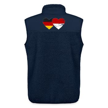 Deutschland Indonesien Flagge Herz - Unisex Sherpaweste von Stanley/Stella - Navy - Hinten - AI Model Male 178 light (178cm)