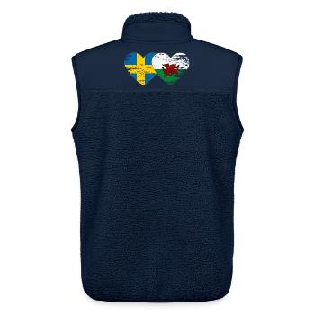 Schweden Wales Flagge Herz used - Unisex Sherpaweste von Stanley/Stella - Navy - Hinten - AI Model Male 178 light (178cm)