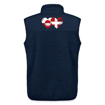 Cœur du drapeau du Groenland-Danemark utilisé - Veste sans manches sherpa unisexe Stanley/Stella - marine - Dos - AI Model Male 178 light (178cm)