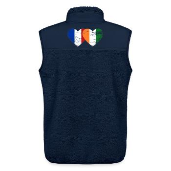 France Côte d'Ivoire Flag Heart used - Unisex Sherpa Gilet by Stanley/Stella - navy - Back - AI Model Male 178 light (178cm)