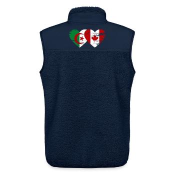 Algerien_Kanada_Flagge_Herz_used - Unisex Sherpaweste von Stanley/Stella - Navy - Hinten - AI Model Male 178 light (178cm)