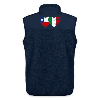 Chile Italien Flagge Herz used - Unisex Sherpaweste von Stanley/Stella - Navy - Hinten - AI Model Male 178 light (178cm)