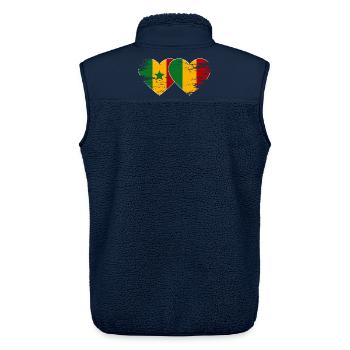 Senegal_Mali_Flagge_Herz_used - Unisex Sherpaweste von Stanley/Stella - Navy - Hinten - AI Model Male 178 light (178cm)