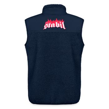 STABIL - FLAMES - Unisex Sherpaweste von Stanley/Stella - Navy - Hinten - AI Model Male 178 light (178cm)