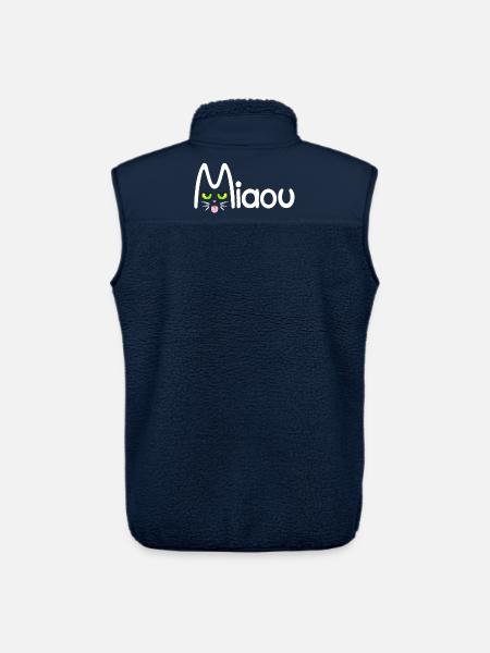 Miaou typographique - Veste sans manches sherpa unisexe Stanley/Stella - marine