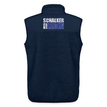 Schalker mein ganzes Leben - Unisex Sherpaweste von Stanley/Stella - Navy - Hinten - AI Model Male 178 light (178cm)