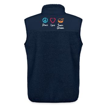 Frieden Liebe Trommel - Unisex Sherpaweste von Stanley/Stella - Navy - Hinten - AI Model Male 178 light (178cm)