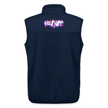 New York Horizontales Graffiti 1 - Unisex Sherpaweste von Stanley/Stella - Navy - Hinten - AI Model Male 178 light (178cm)