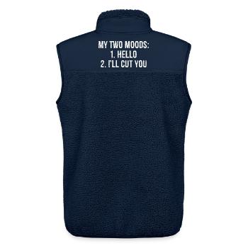 my two moods funny shirt - Unisex Sherpaweste von Stanley/Stella - Navy - Hinten - AI Model Male 178 light (178cm)