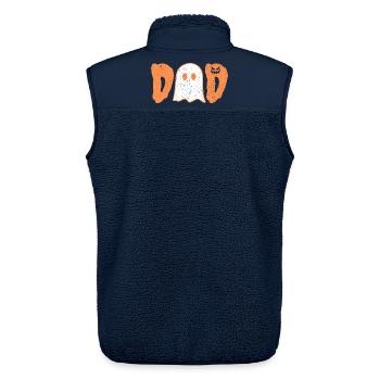 Halloween Dad Pumpkin Halloween Daddy Halloween - Unisex Sherpaweste von Stanley/Stella - Navy - Hinten - AI Model Male 178 light (178cm)