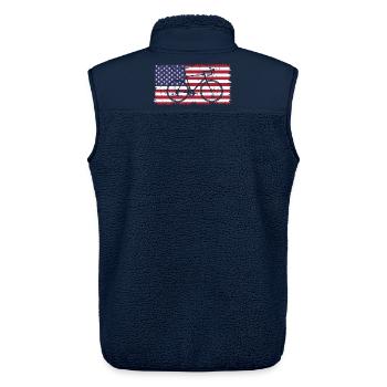 Radsport USA - Unisex Sherpaweste von Stanley/Stella - Navy - Hinten - AI Model Male 178 light (178cm)