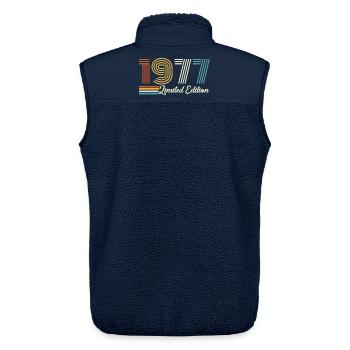 49. Geburtstag 1977 Jahrgang 1977  - Unisex Sherpaweste von Stanley/Stella - Navy - Hinten - AI Model Male 178 light (178cm)