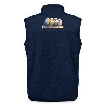 Wellensittiche - Unisex Sherpaweste von Stanley/Stella - Navy - Hinten - AI Model Male 178 light (178cm)