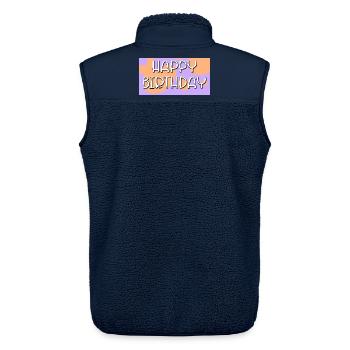 Happy Birthday Wishes - Purple - Unisex Sherpa Gilet by Stanley/Stella - navy - Back - AI Model Male 178 light (178cm)