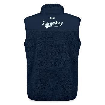 Real Superfarbror - Unisex Sherpaweste von Stanley/Stella - Navy - Hinten - AI Model Male 178 light (178cm)