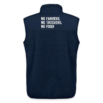 No Farmers, No Truckers, No Food! - Unisex Sherpaweste von Stanley/Stella - Navy - Hinten - AI Model Male 178 light (178cm)