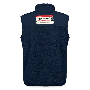 Fahrkarte: Mein Humor hat Verspätung - Unisex Sherpaweste von Stanley/Stella - Navy - Hinten - AI Model Male 178 light (178cm)