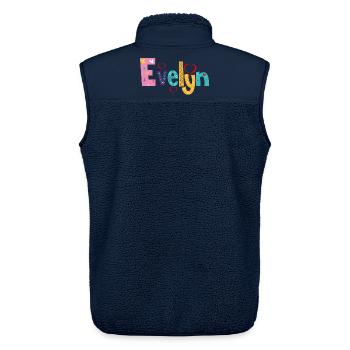 Personalized Evelyn Name - Unisex Sherpa Gilet by Stanley/Stella - navy - Back - AI Model Male 178 light (178cm)