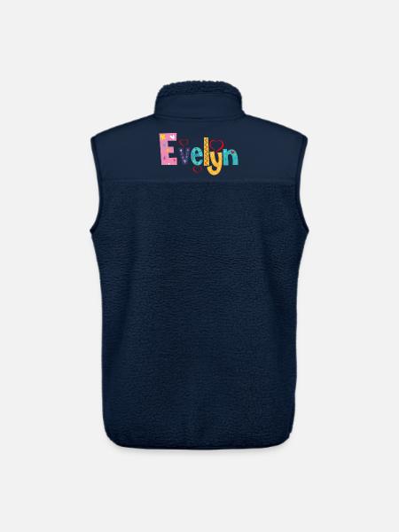 Personalized Evelyn Name - Unisex Sherpa Gilet by Stanley/Stella - navy