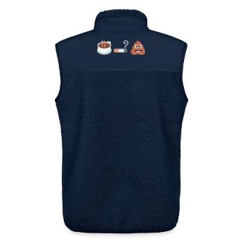 Kaffee, Kippe, K*cken - Unisex Sherpaweste von Stanley/Stella - Navy - Hinten - AI Model Male 178 light (178cm)