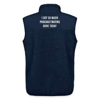 Ich habe heute so viel Aufschieben komisch erledigt - Unisex Sherpaweste von Stanley/Stella - Navy - Hinten - AI Model Male 178 light (178cm)
