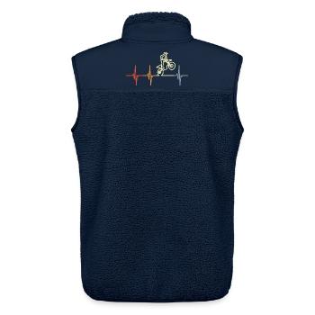 Mein Herz schlägt für Motocross - Unisex Sherpaweste von Stanley/Stella - Navy - Hinten - AI Model Male 178 light (178cm)