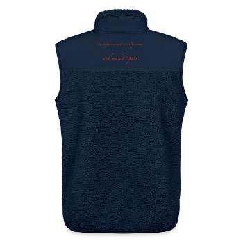ein bißchen verrückt ist völlig normal - Unisex Sherpaweste von Stanley/Stella - Navy - Hinten - AI Model Male 178 light (178cm)