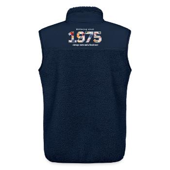 Floral & Vintage 1975 - 50th anniversary - Unisex Sherpa Gilet by Stanley/Stella - navy - Back - AI Model Male 178 light (178cm)