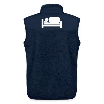 Cool Bed Silhouettes Pictogram Design - Unisex Sherpa Gilet by Stanley/Stella - navy - Back - AI Model Male 178 light (178cm)